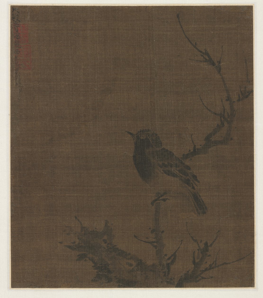 Schlafender Vogel auf einem Prunuszweig von Bian Wenjin
