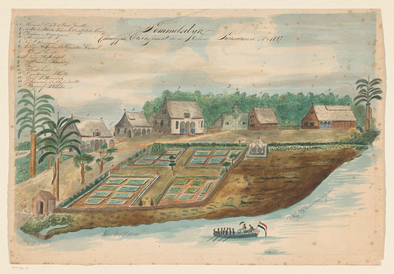 Ansicht von Sommelsdijk in Suriname von Bienfait (signed by artist)
