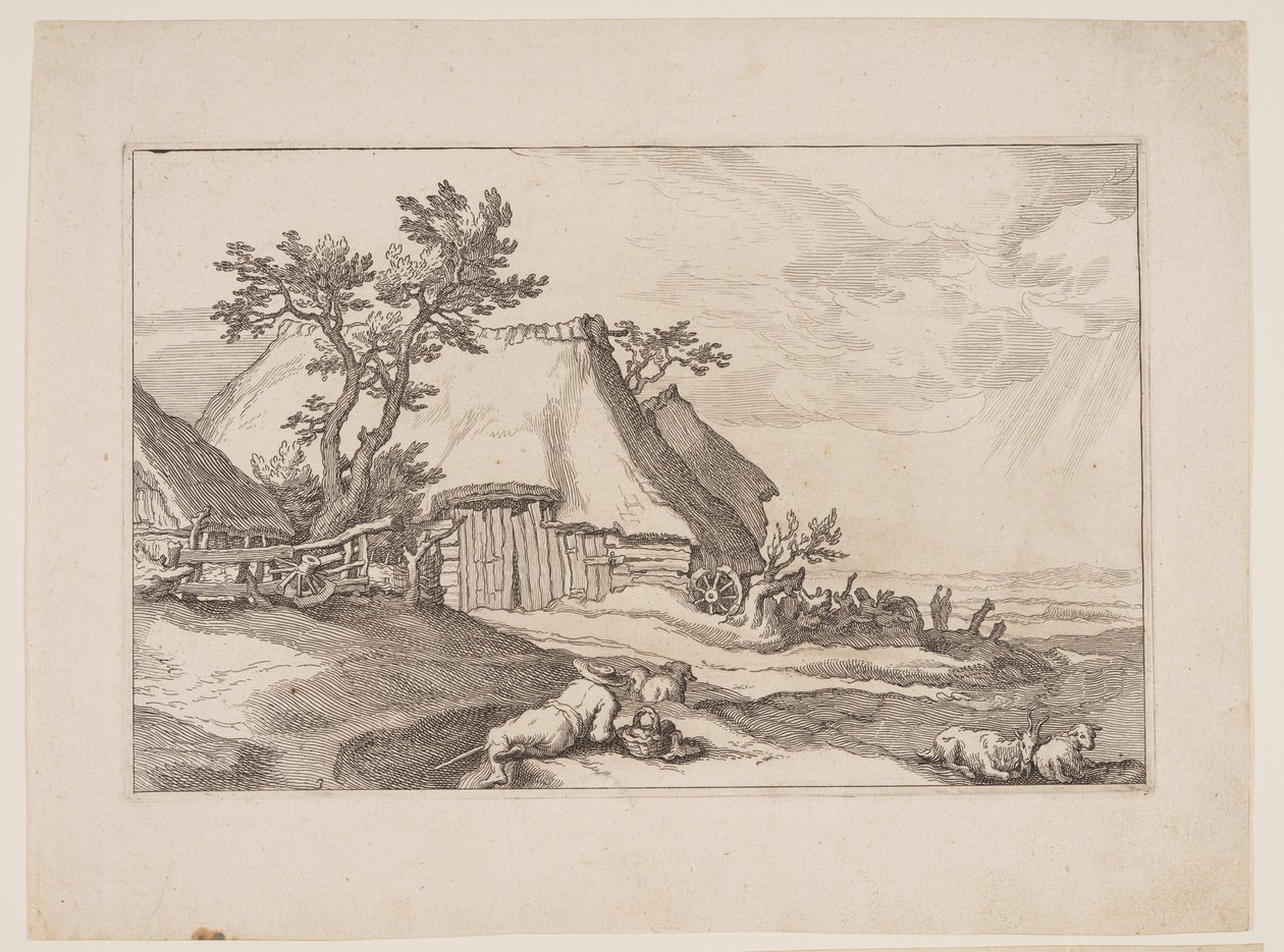 Tafel 3, aus Landschaften mit Bauernhäusern von Boetius Adams Bolswert