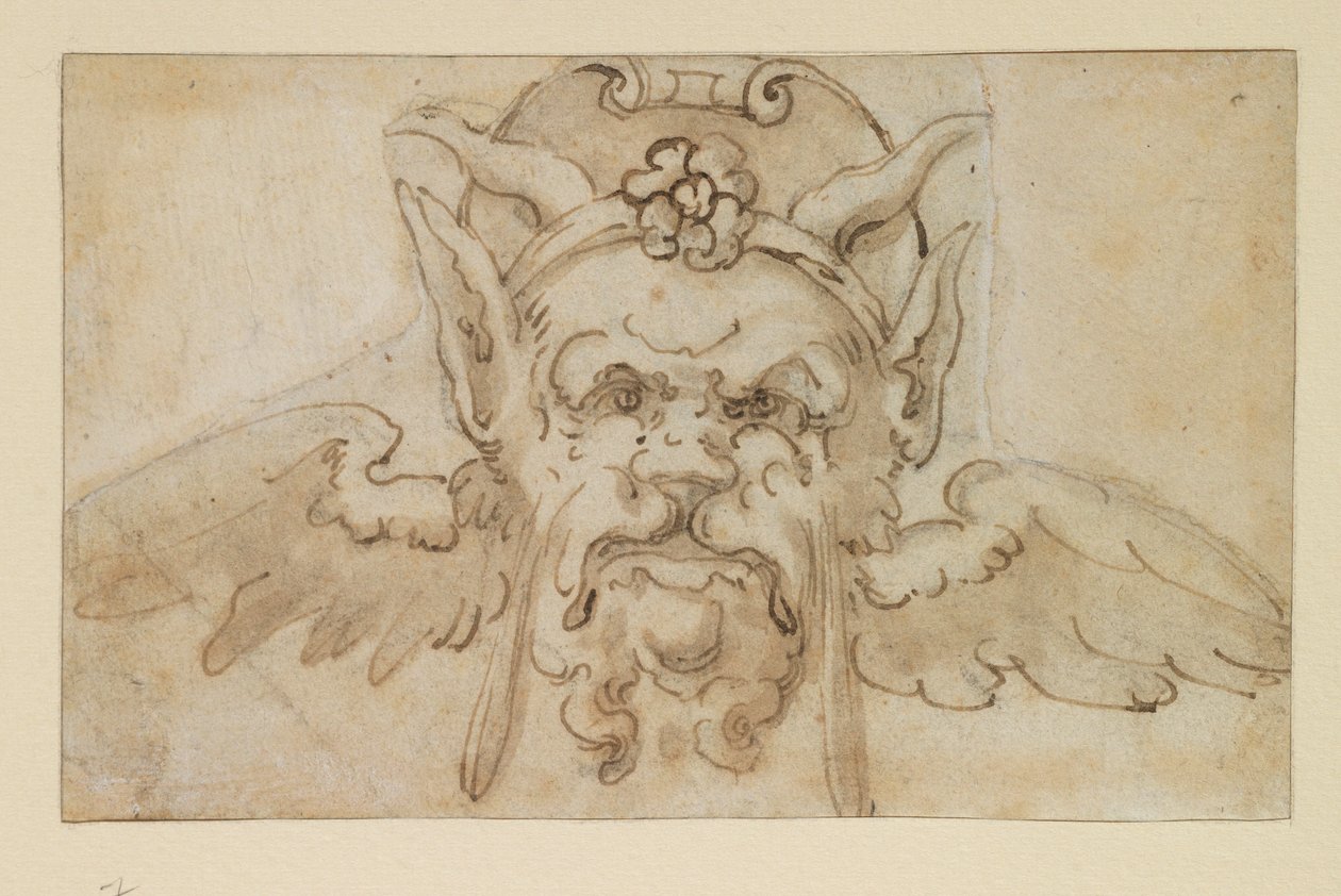 Groteske Maske, 17. Jahrhundert von Bolognese School
