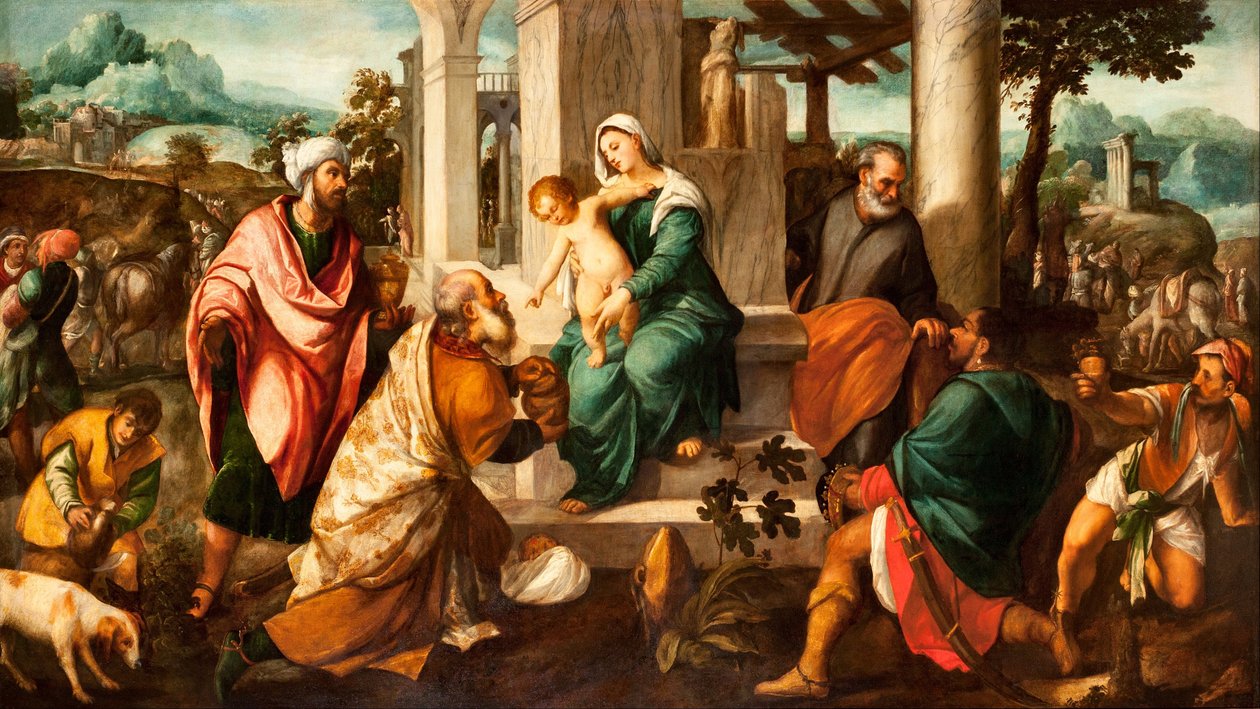 Die Anbetung der Heiligen Drei Könige von Bonifazio Veronese