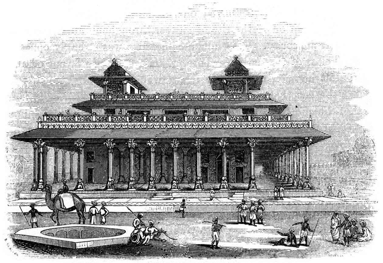 Palast von Allahabad, Indien, 1847 von Bonner
