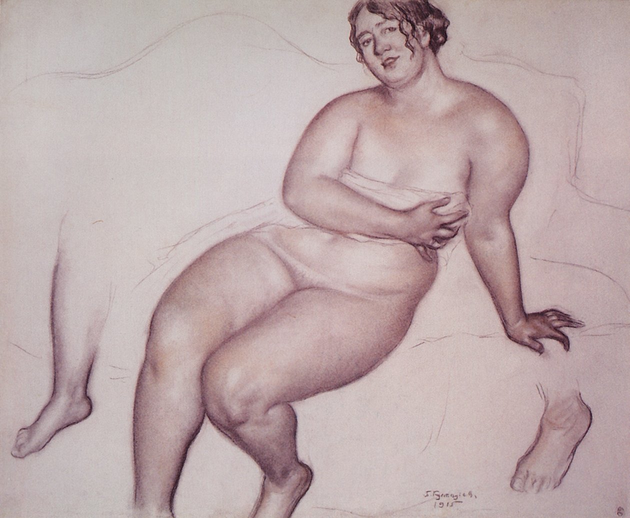 Unbekannt von Boris Mikhailovich Kustodiev