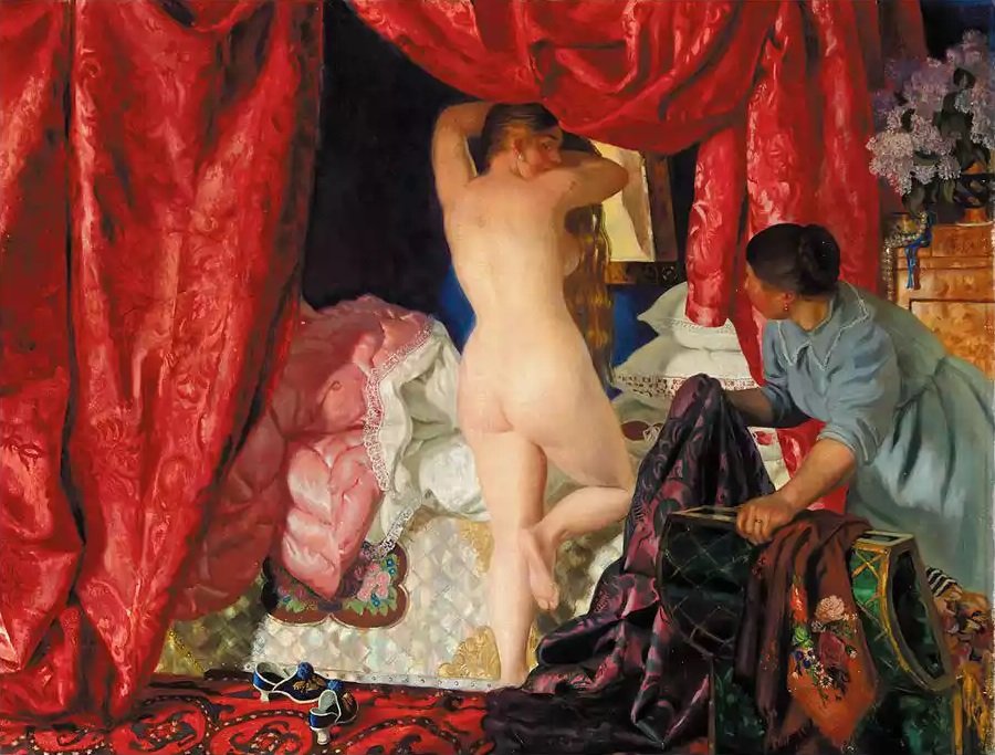 Schöne Krasavitsa von Boris Mikhailovich Kustodiev
