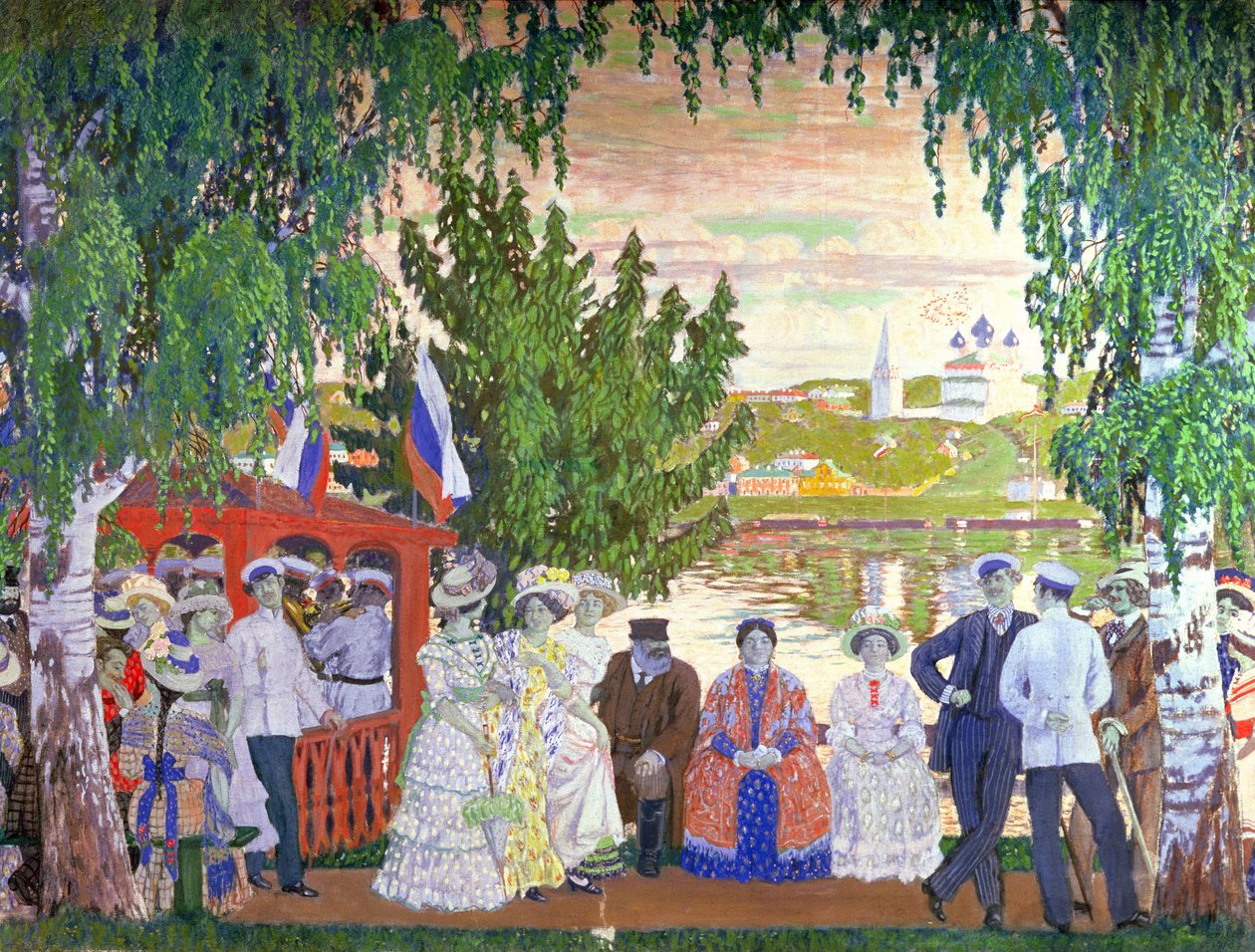Festliche Versammlung, 1910 von Boris Mikhailovich Kustodiev