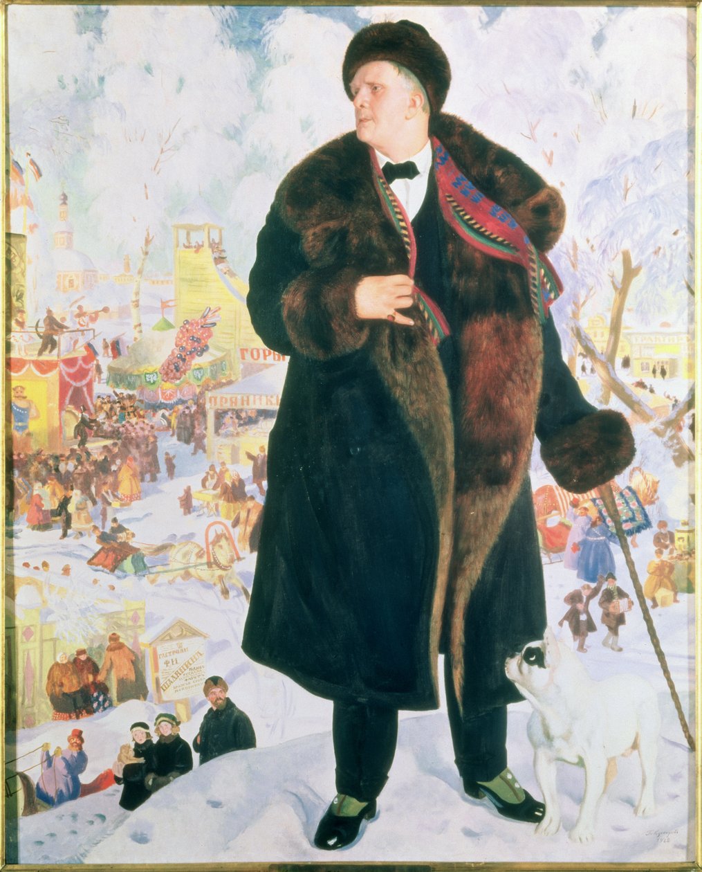 Porträt von Feodor Schaljapin, 1922 von Boris Mikhailovich Kustodiev