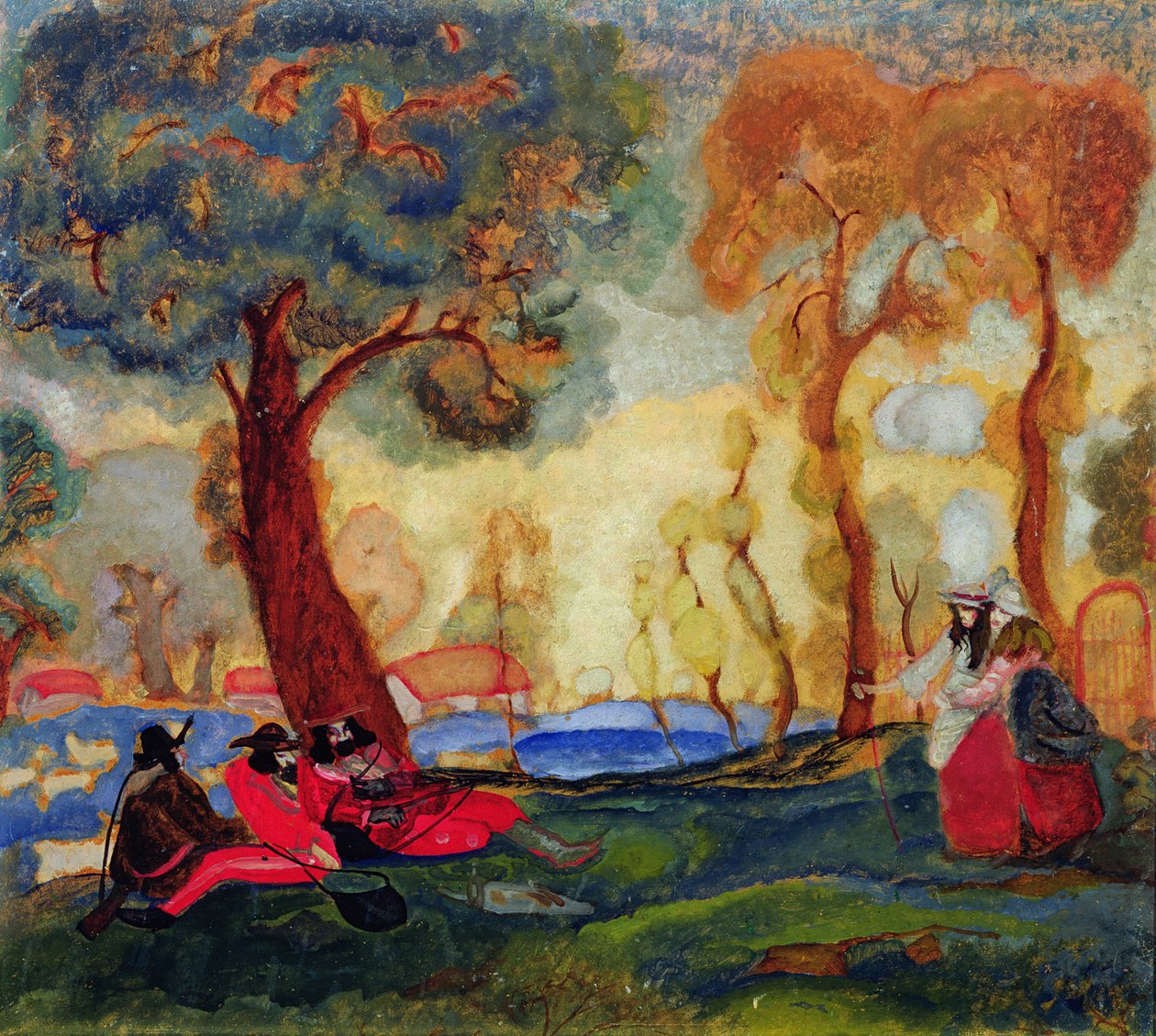 Jüdische Komiker ruhen sich aus, 1910er Jahre von Boris Dmitrievich Grigoriev