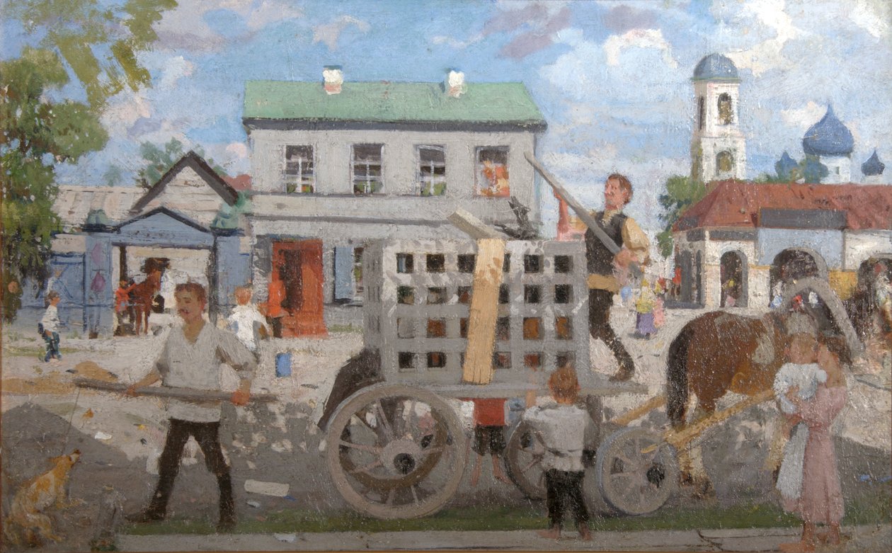 Hundefänger, 1920er von Boris Mikhailovich Kustodiev