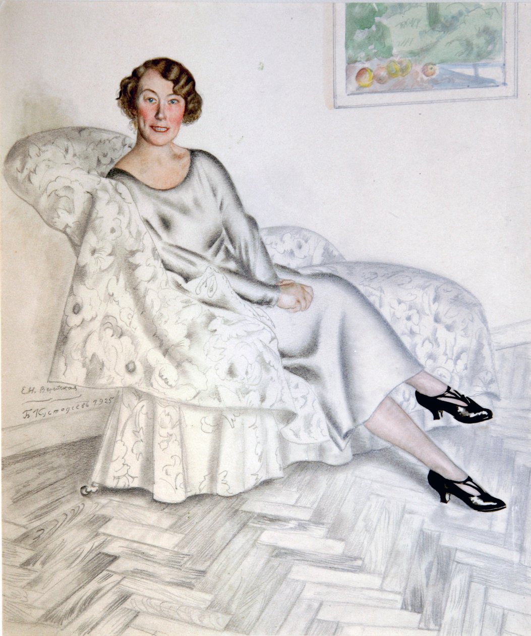 Dame im Innenraum von Boris Mikhailovich Kustodiev