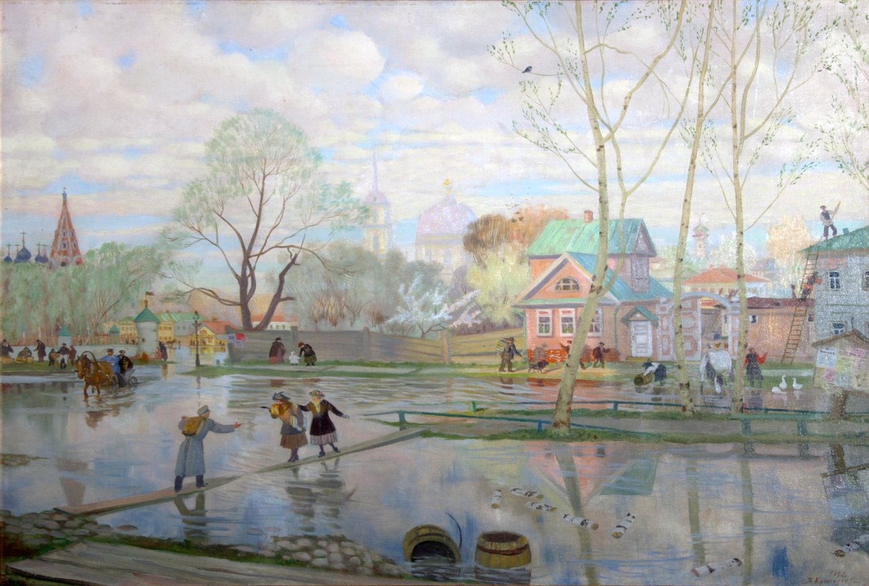 Frühling, 1921 von Boris Mikhailovich Kustodiev