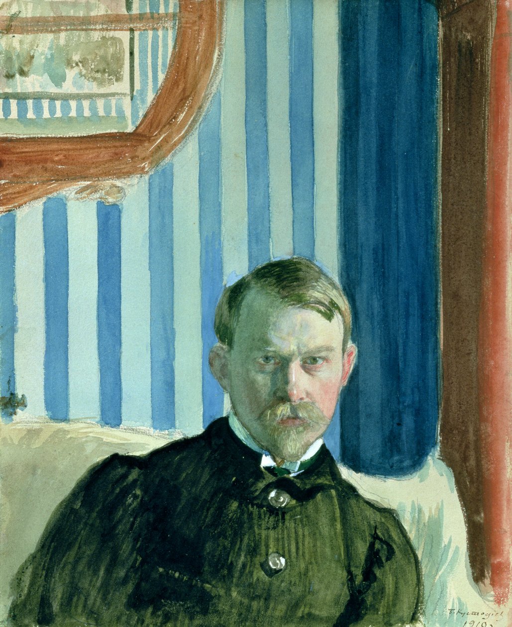 Selbstporträt von Boris Mikhailovich Kustodiev