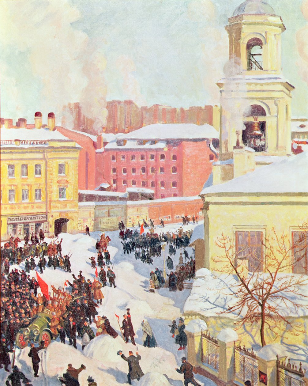 Der 27. Februar 1917 von Boris Mikhailovich Kustodiev