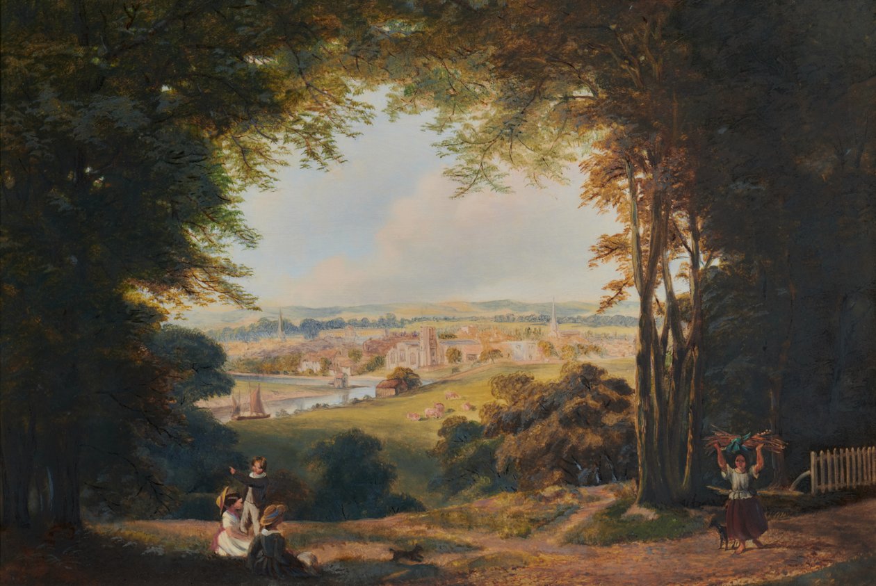 Vignette-Ansicht von Maidstone von Süden von Brothers Alfred