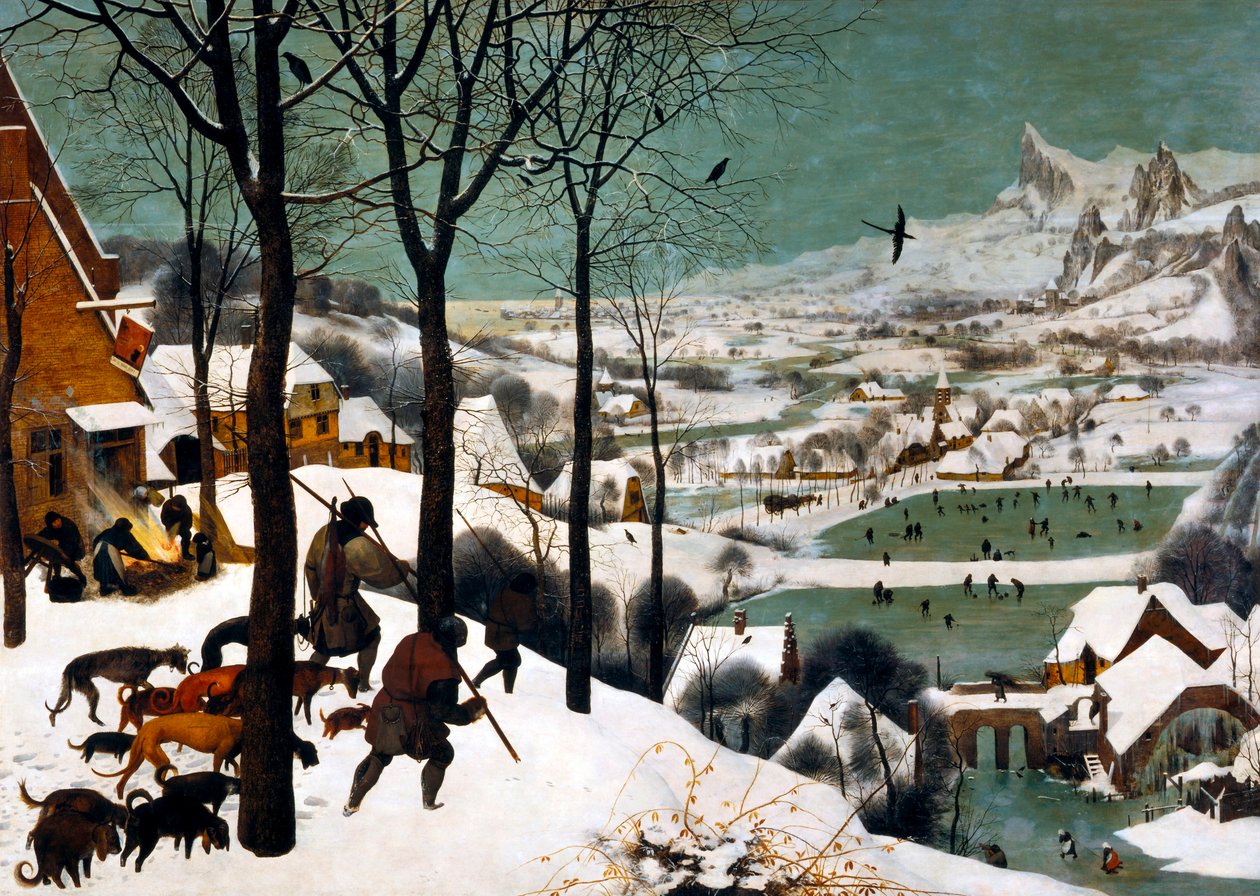 Jäger im Schnee Winter, 1565 von Bruegel