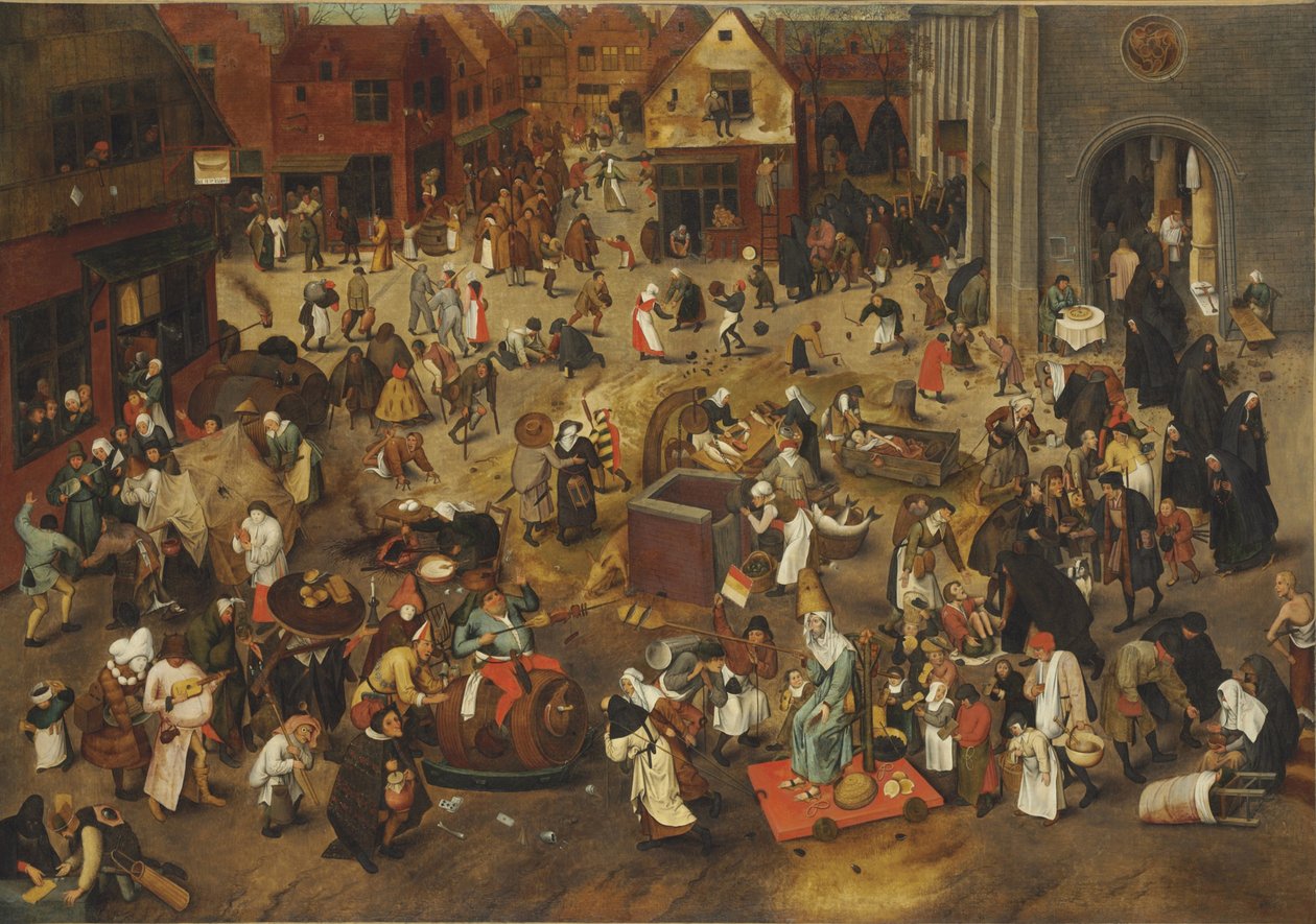 Der Kampf zwischen Karneval und Fasten von Bruegel