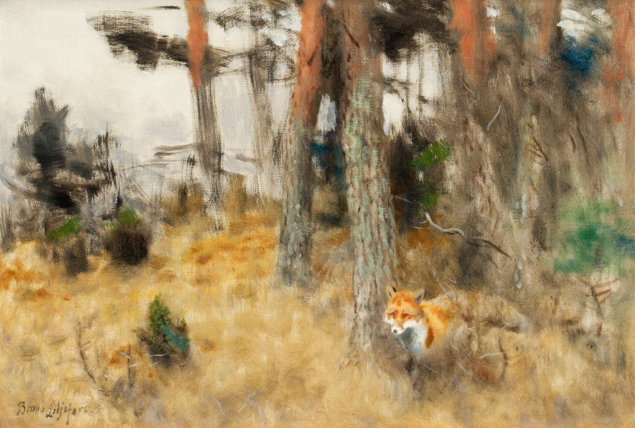 Rabe im Wald von Bruno Andreas Liljefors
