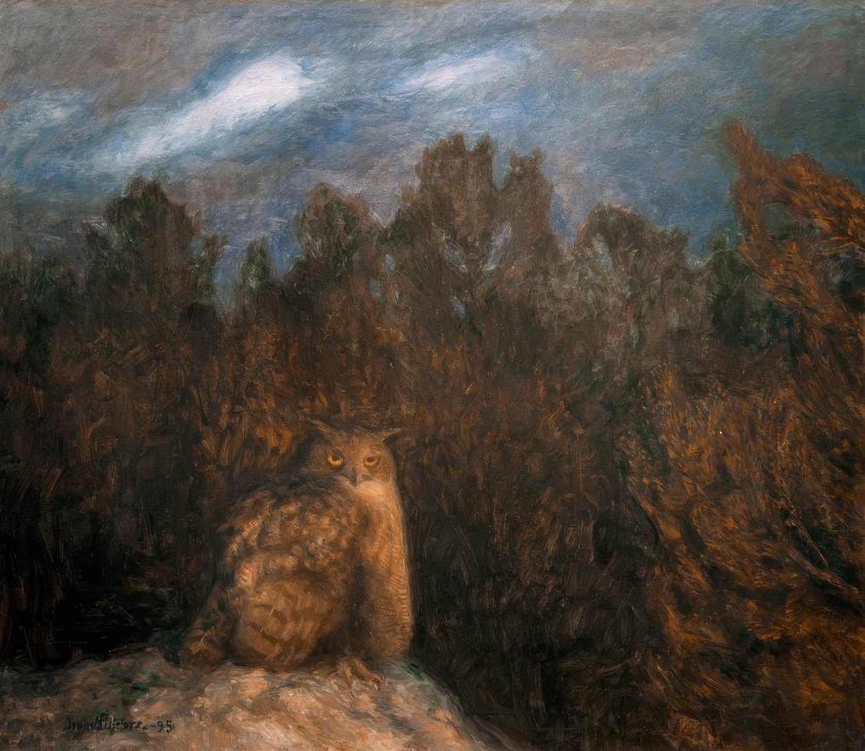 Der Uhu tief im Wald von Bruno Andreas Liljefors