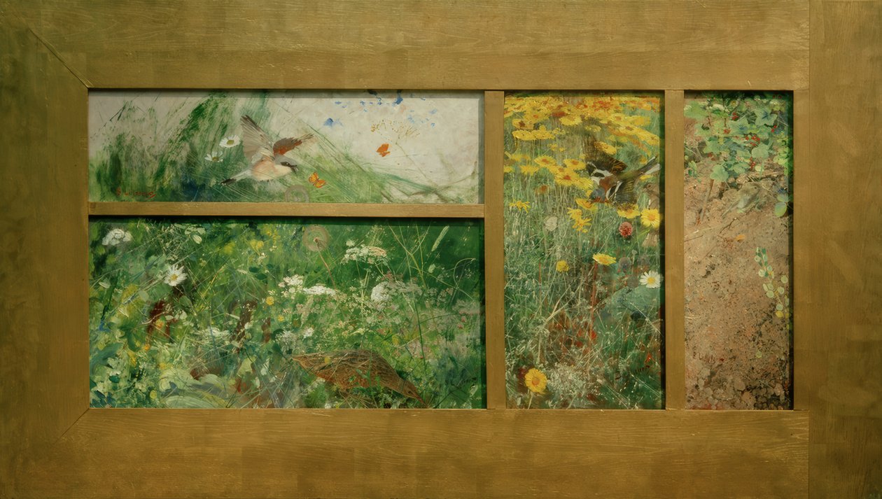 Vier Vogelstudien von Bruno Andreas Liljefors