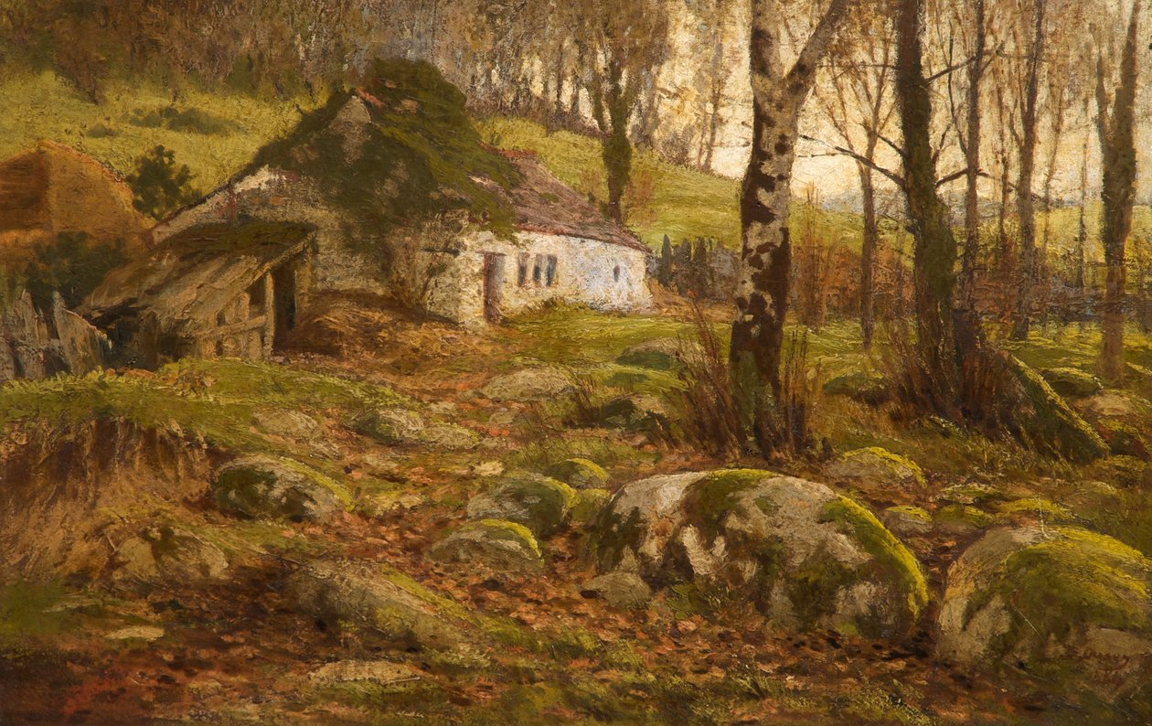 Ein walisisches Cottage, 1884 von Buckley Ousey