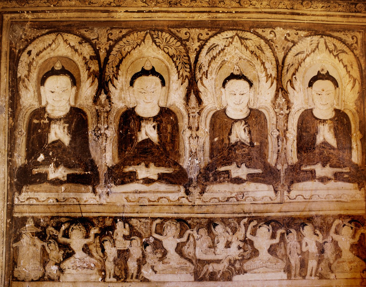 Vier Buddhas von Burmese School