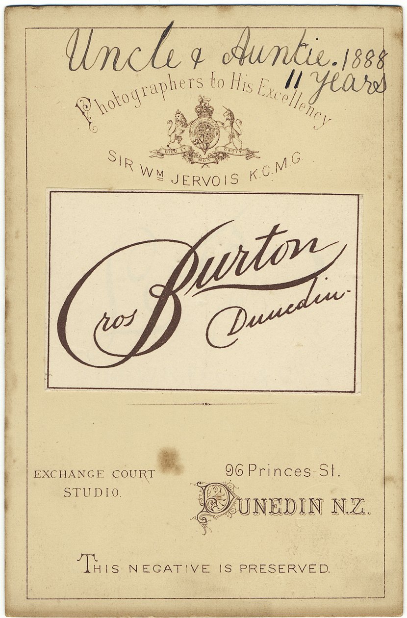 Kabinettskarte, 1888 von Burton Brothers Studio