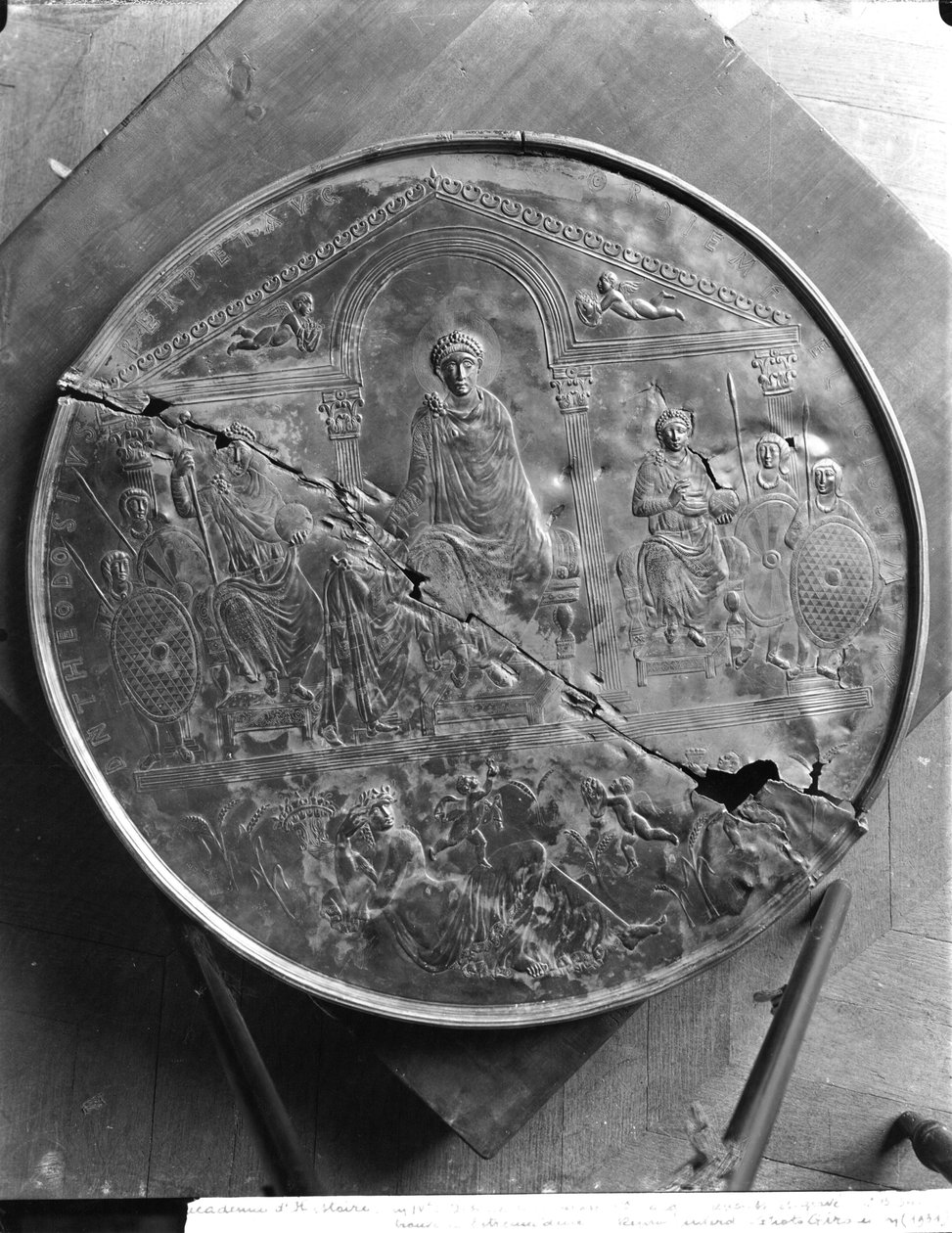 Scheibe von Theodosius I. (347-395) der Große, ca. 379-395 von Byzantine