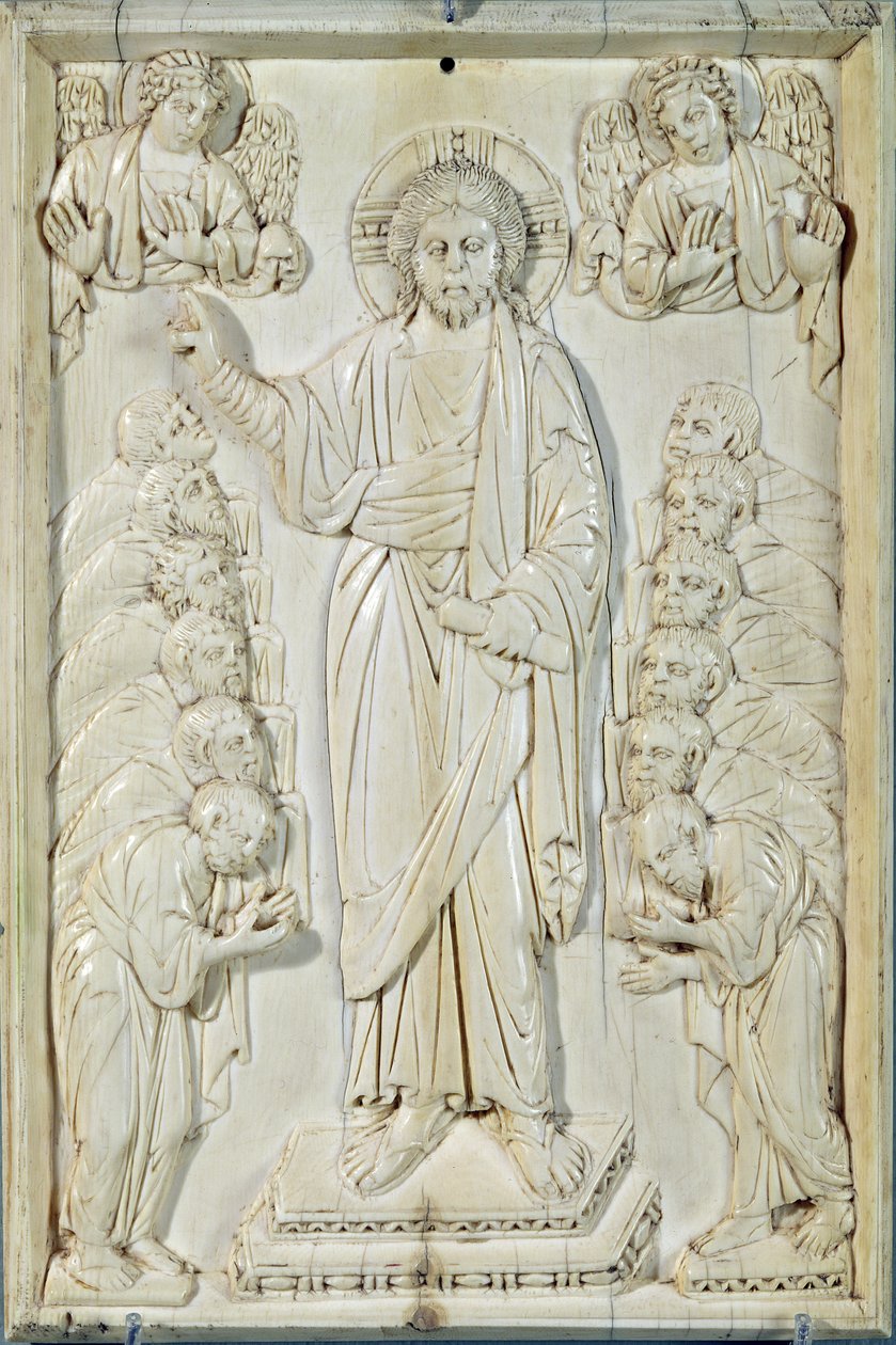 Plakette, die Christus zeigt, wie er die Apostel segnet, Konstantinopel von Byzantine