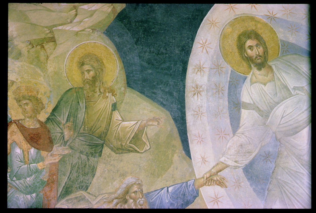 Die Anastasis, dargestellt auf dem Parecclesion, aus dem Chora-Kloster von Byzantine