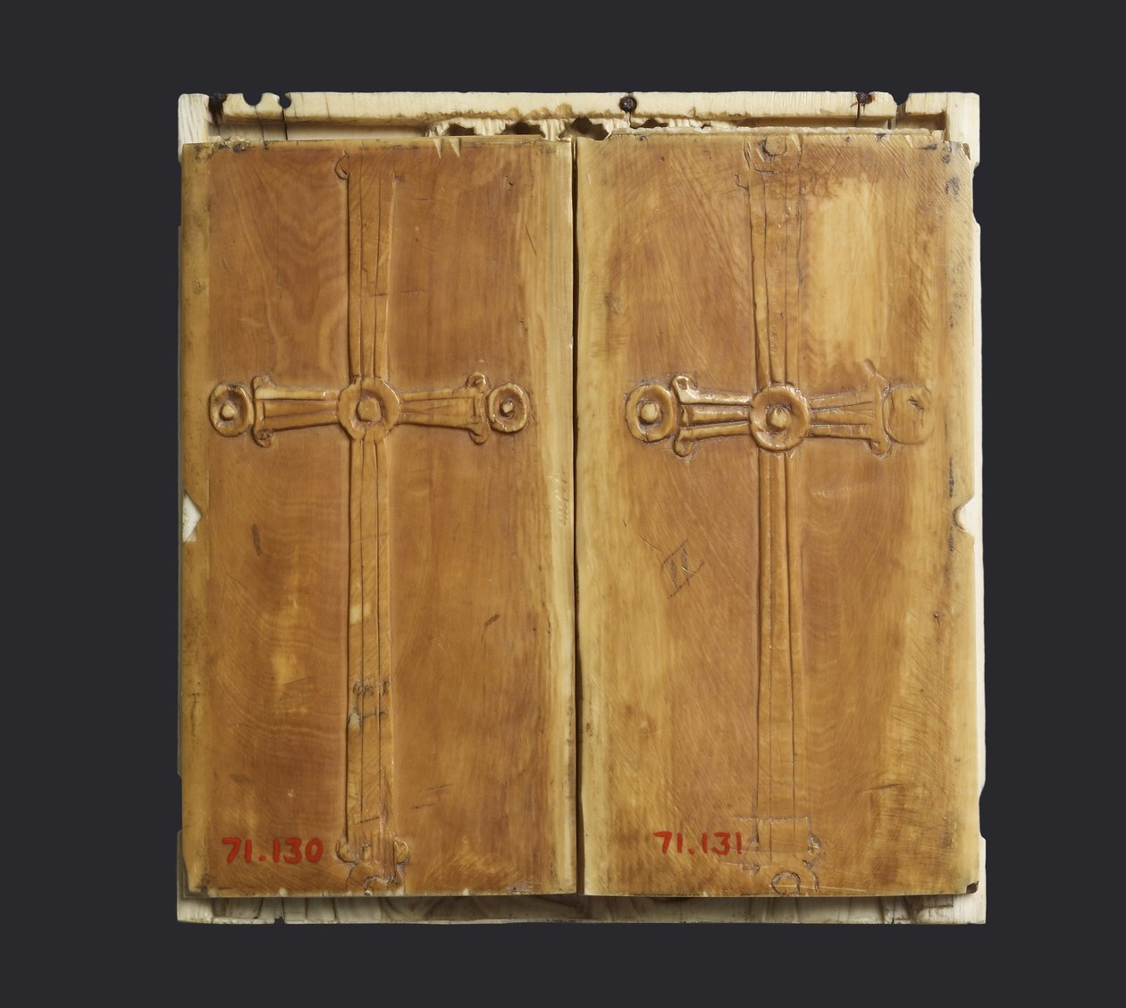 Triptychon-Ikone der Jungfrau und des Kindes mit Heiligen von Byzantine