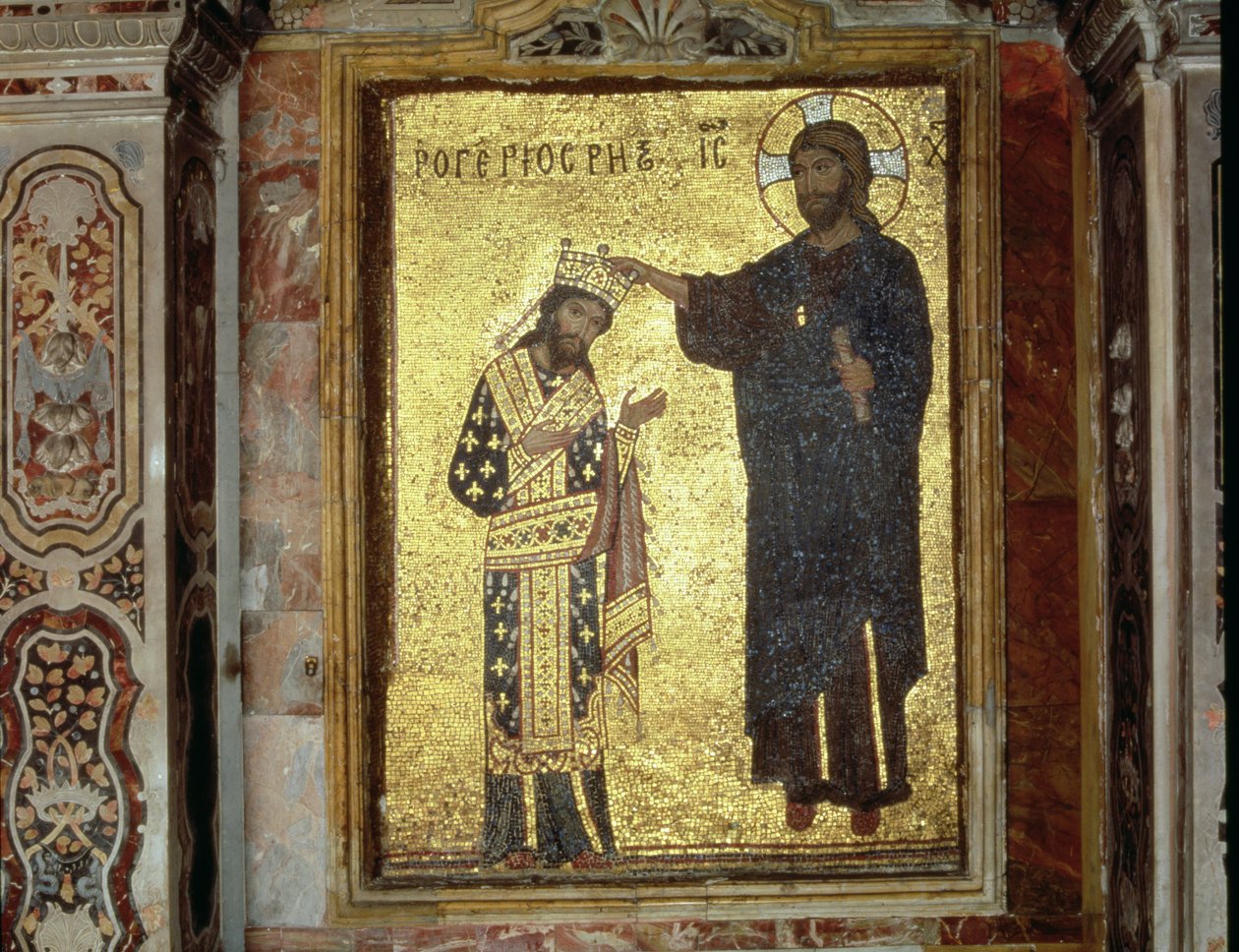 Christus krönt König Roger II. von Sizilien von Byzantine School