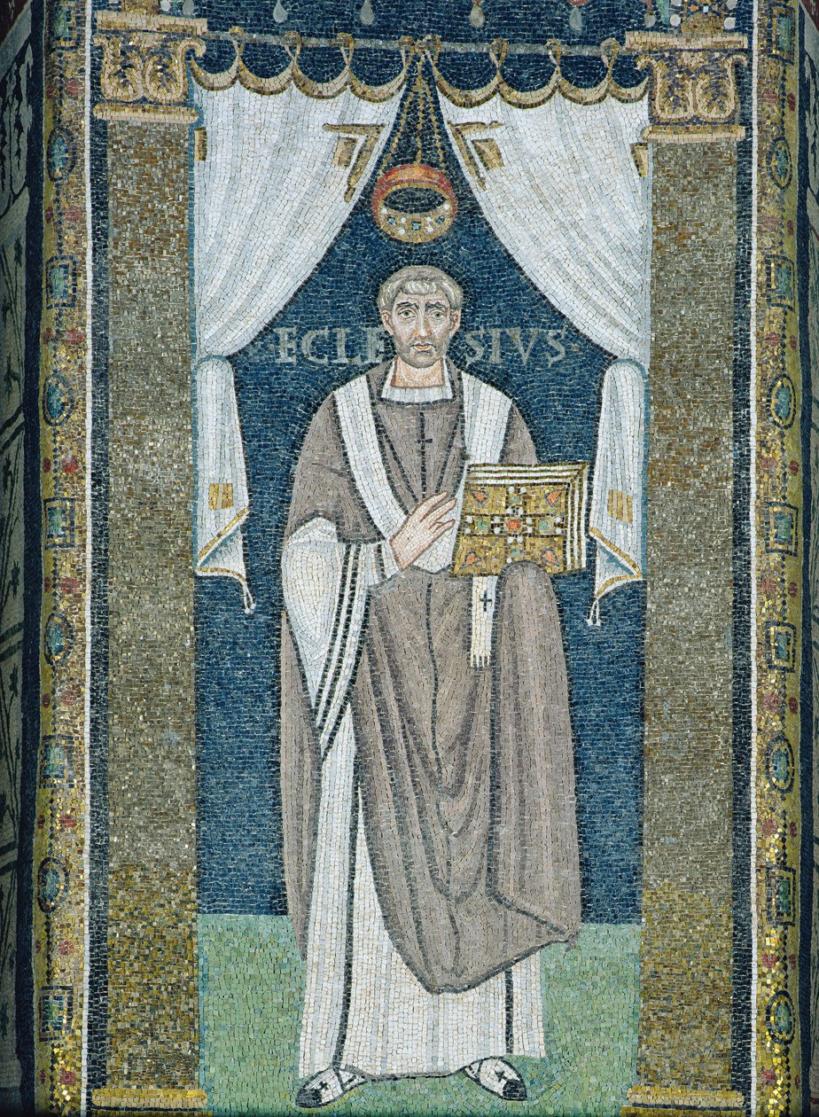 Ecclesio, ein Bischof von Ravenna (Mosaik) von Byzantine School