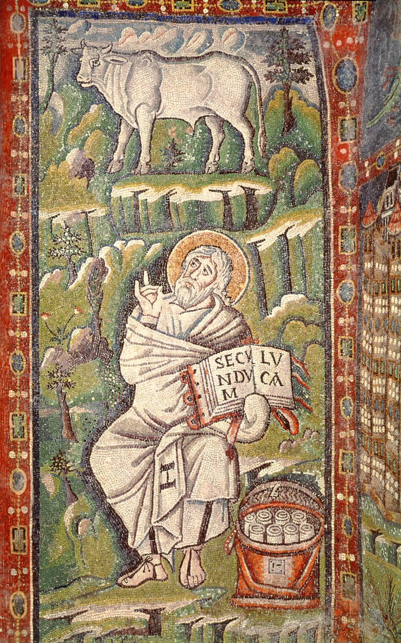 St. Lukas der Evangelist (Mosaik) von Byzantine School