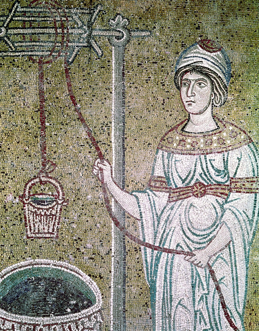 Die Frau von Samaria (Mosaik) von Byzantine School