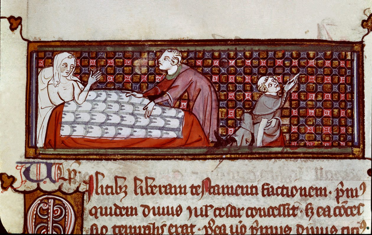 Ein Kranker diktiert sein Testament (Miniatur) von Byzantine