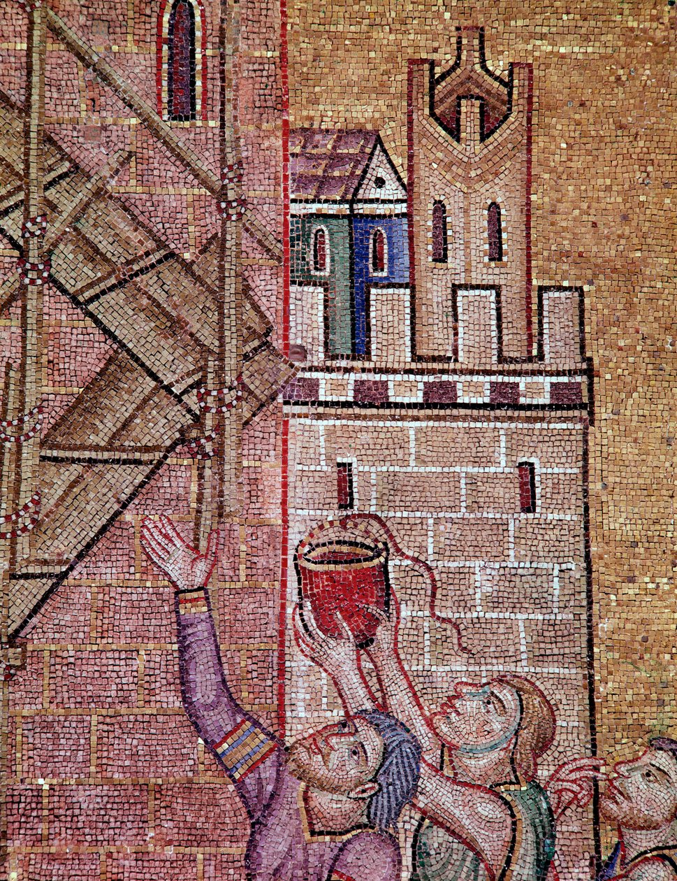 Bau des Turms von Babel (Mosaik) von Byzantine