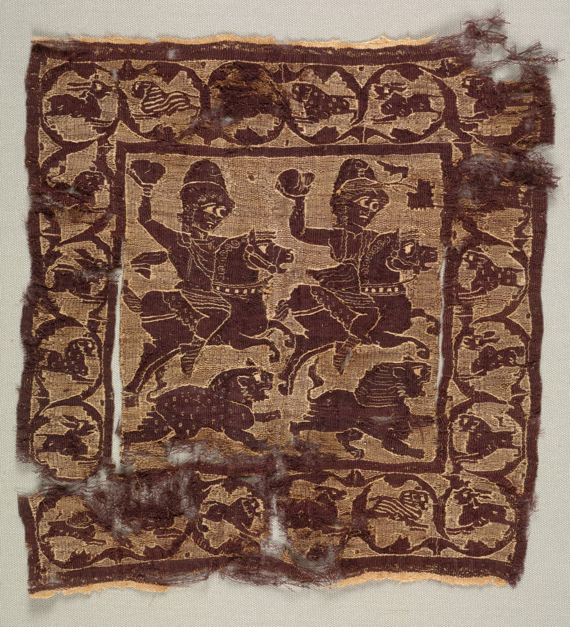 Ornamentales Quadrat von einer Tunika von Byzantine PeriodEgyptian