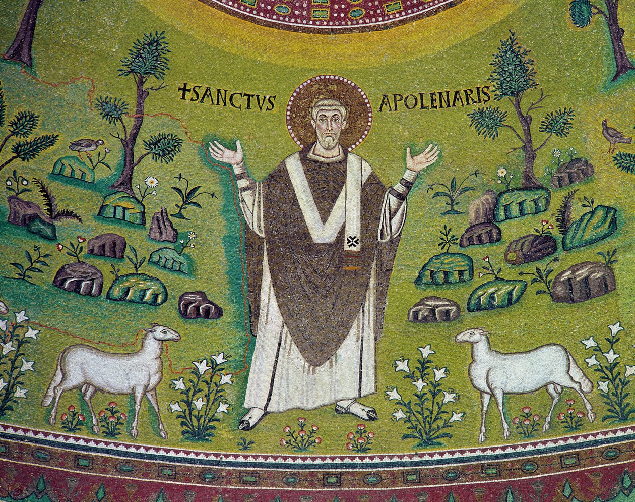 St. Apollinare (gest. ca. 79) (Mosaik) von Byzantine School
