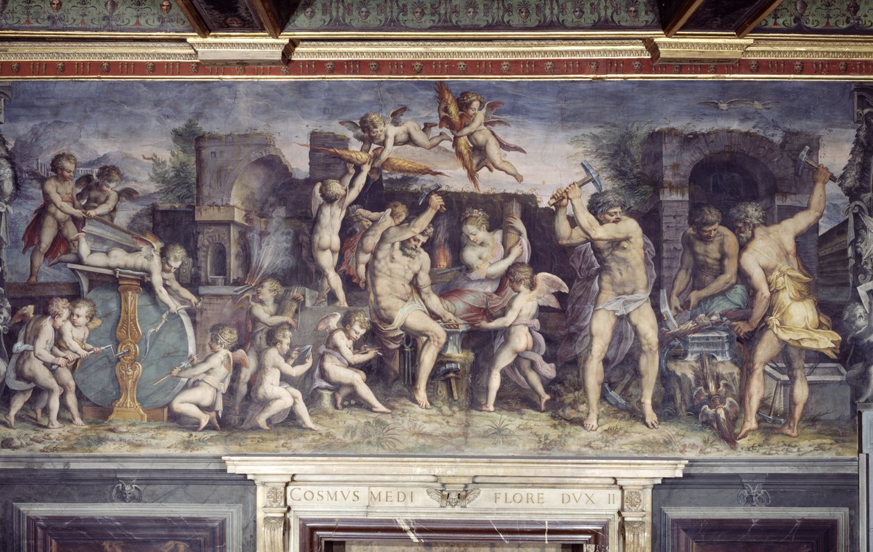 Die Schmiede des Vulkan, 1555 von C. and Vasari, G. Gherardi