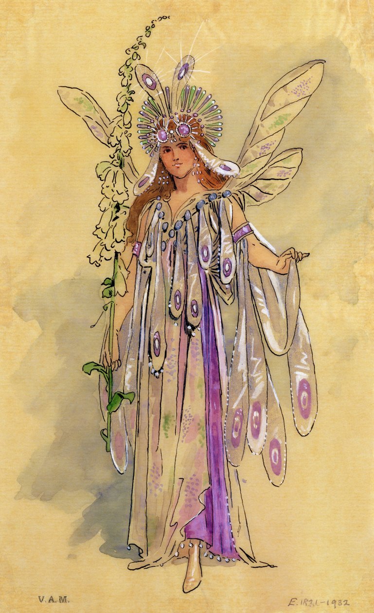 Titania, Königin der Feen. Kostümentwurf für Ein Sommernachtstraum, produziert von Robert Courtneidge am Princes Theatre, Manchester von C. Wilhelm