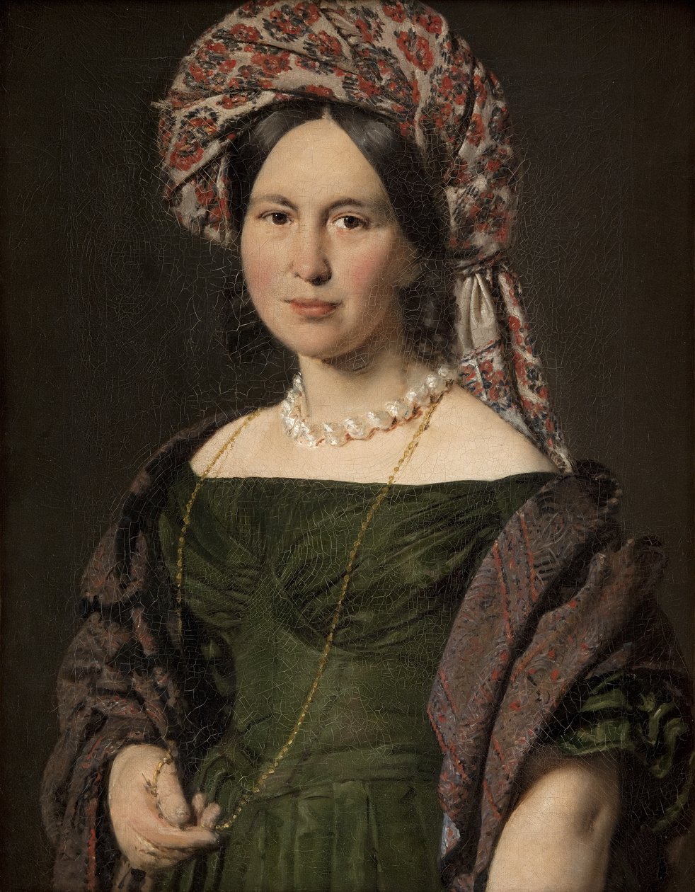 Die Frau des Künstlers mit einem Turban von C.A. Jensen