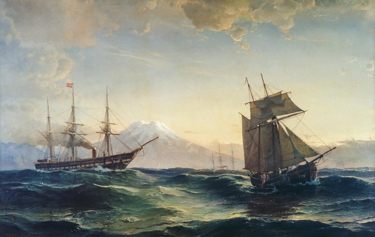 Schiffe vor der Küste Islands von C.F. Sørensen