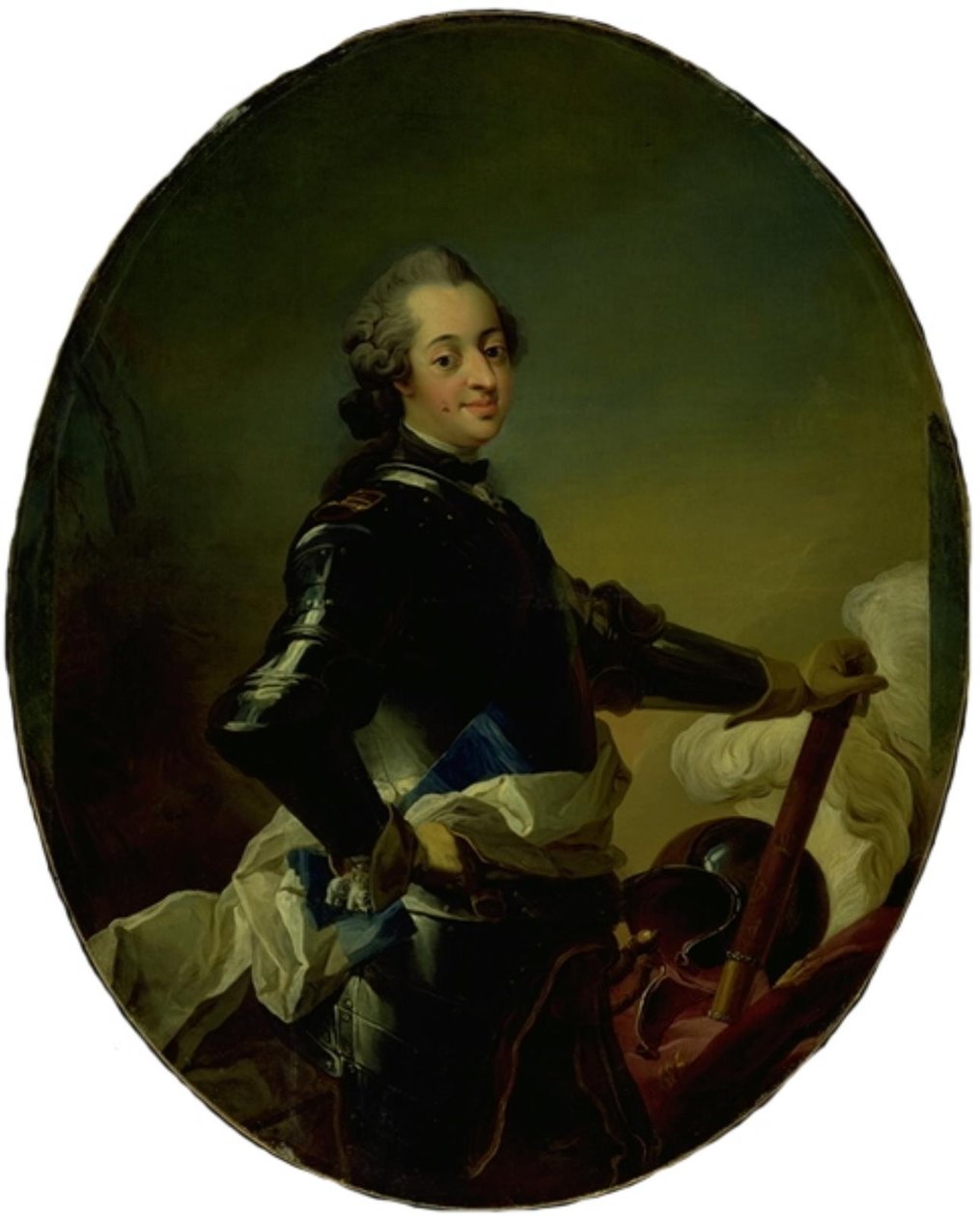 Porträt von Frederik V. in Rüstung von C.G. Pilo