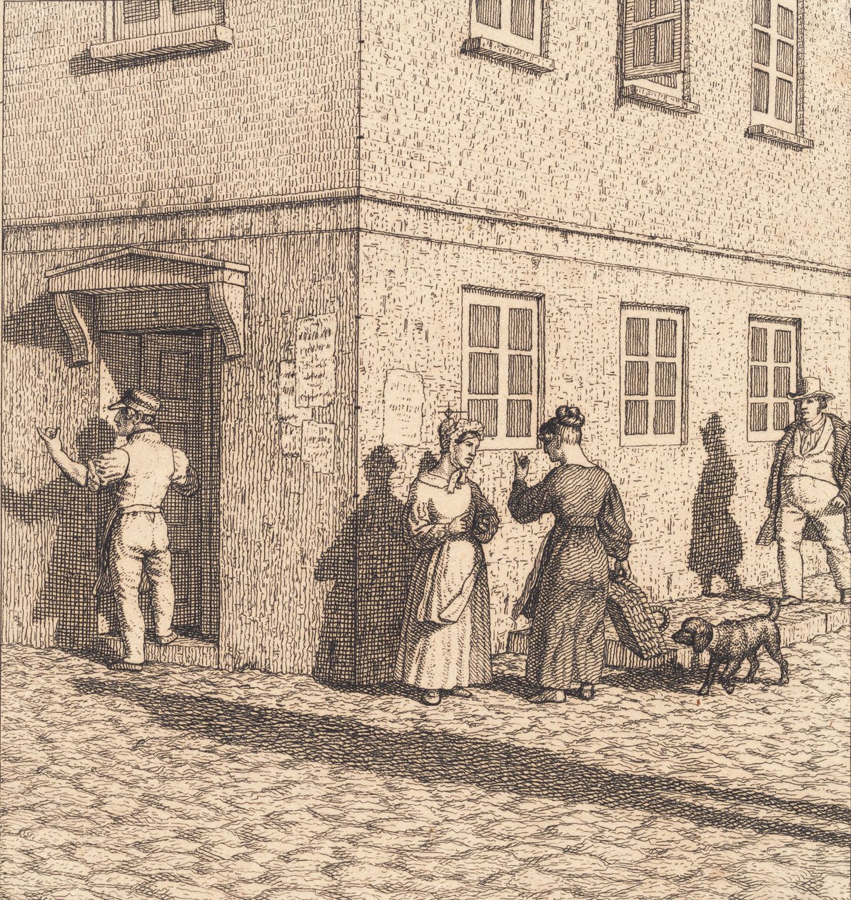 Eine Straßenecke. Illustration zu "Linearperspectiven", Tafel VII von Christoffer Wilhelm Eckersberg