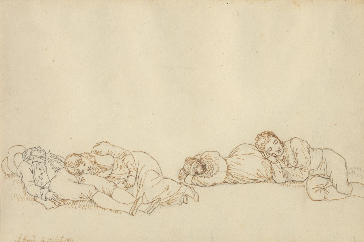 Vier schlafende Pariser von Christoffer Wilhelm Eckersberg