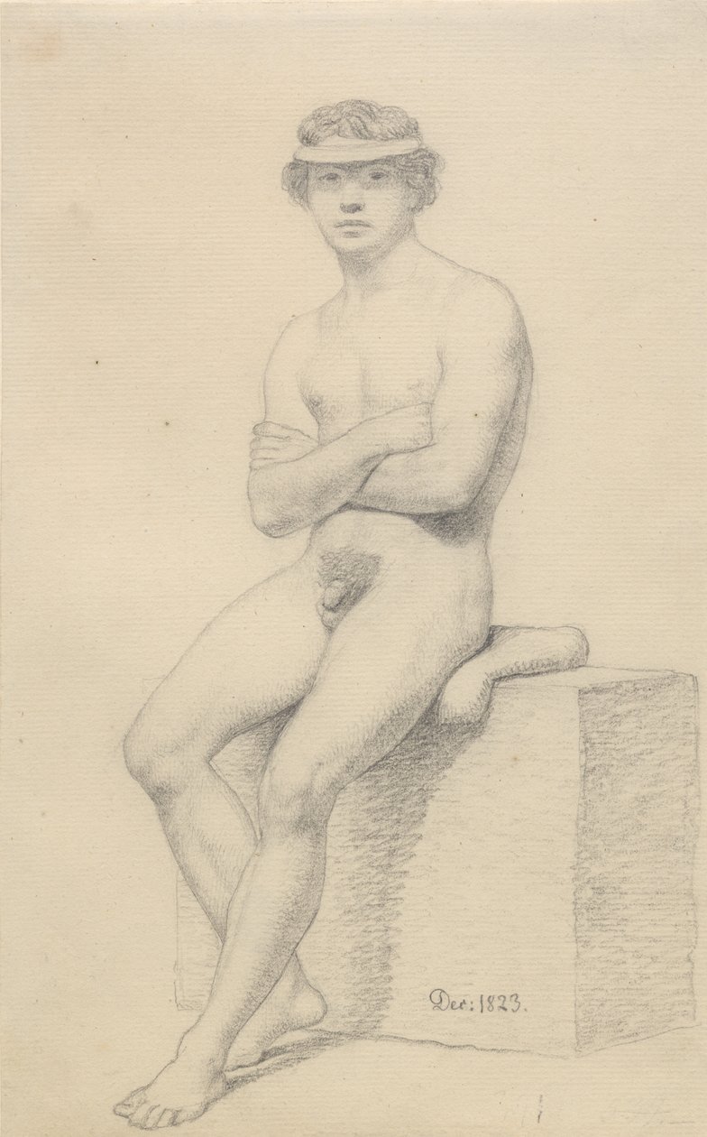 Sitzender männlicher Modell von Christoffer Wilhelm Eckersberg