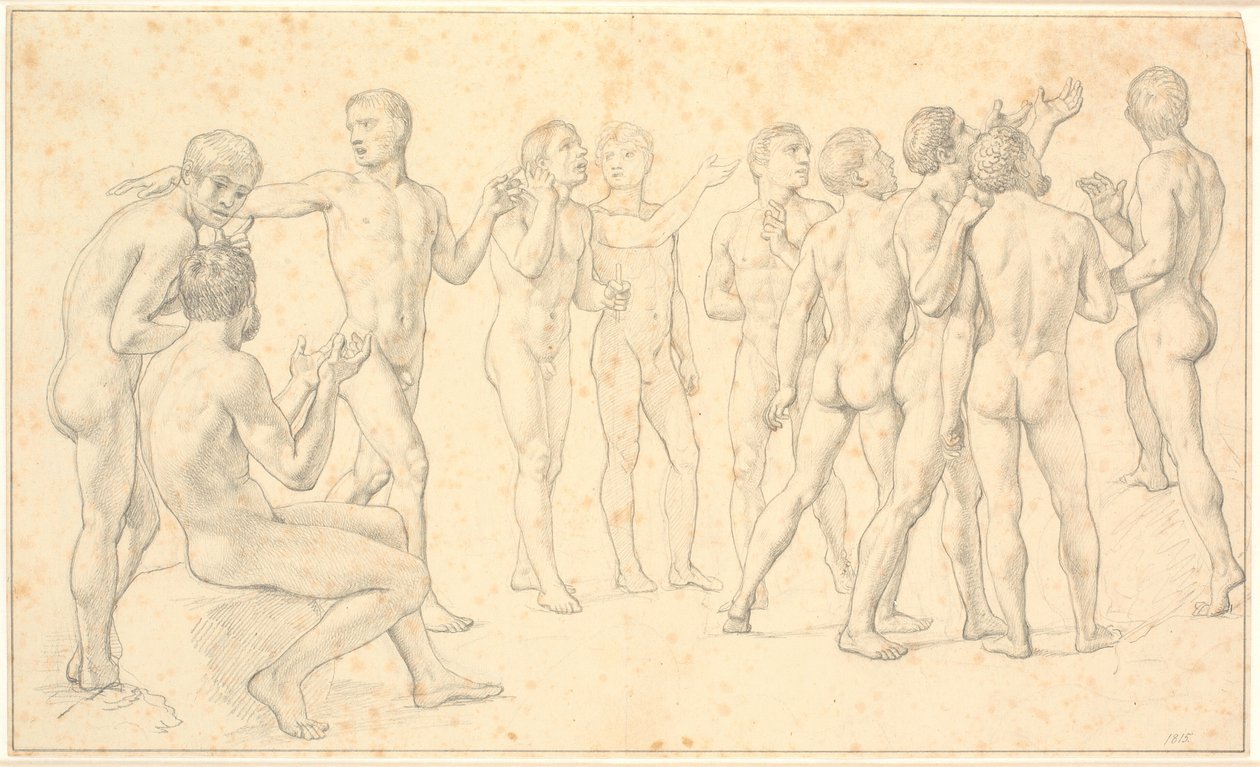 Studie einer Gruppe nackter Männer von Christoffer Wilhelm Eckersberg