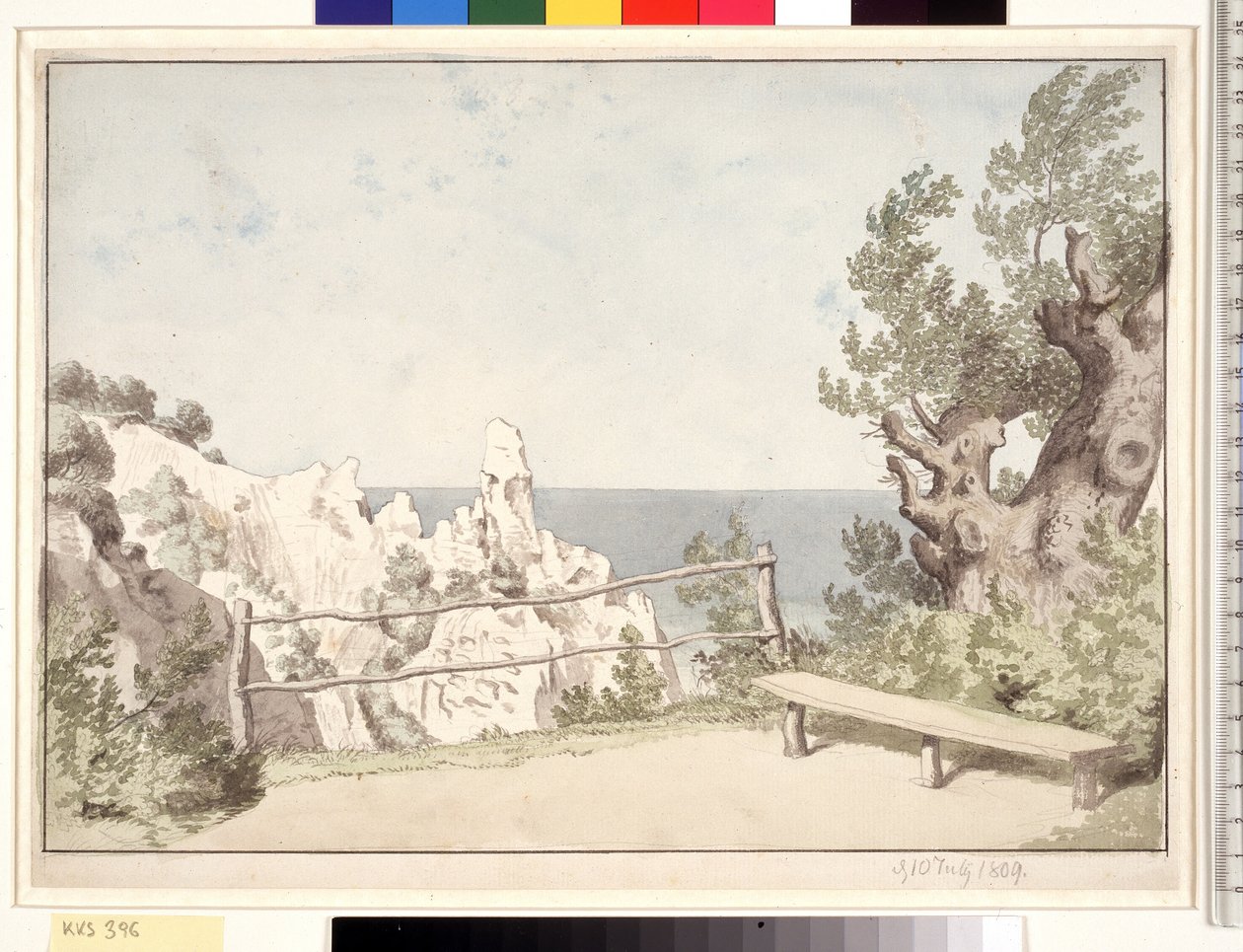 Aussicht von Møns Klint bei Sommerspiret von Christoffer Wilhelm Eckersberg