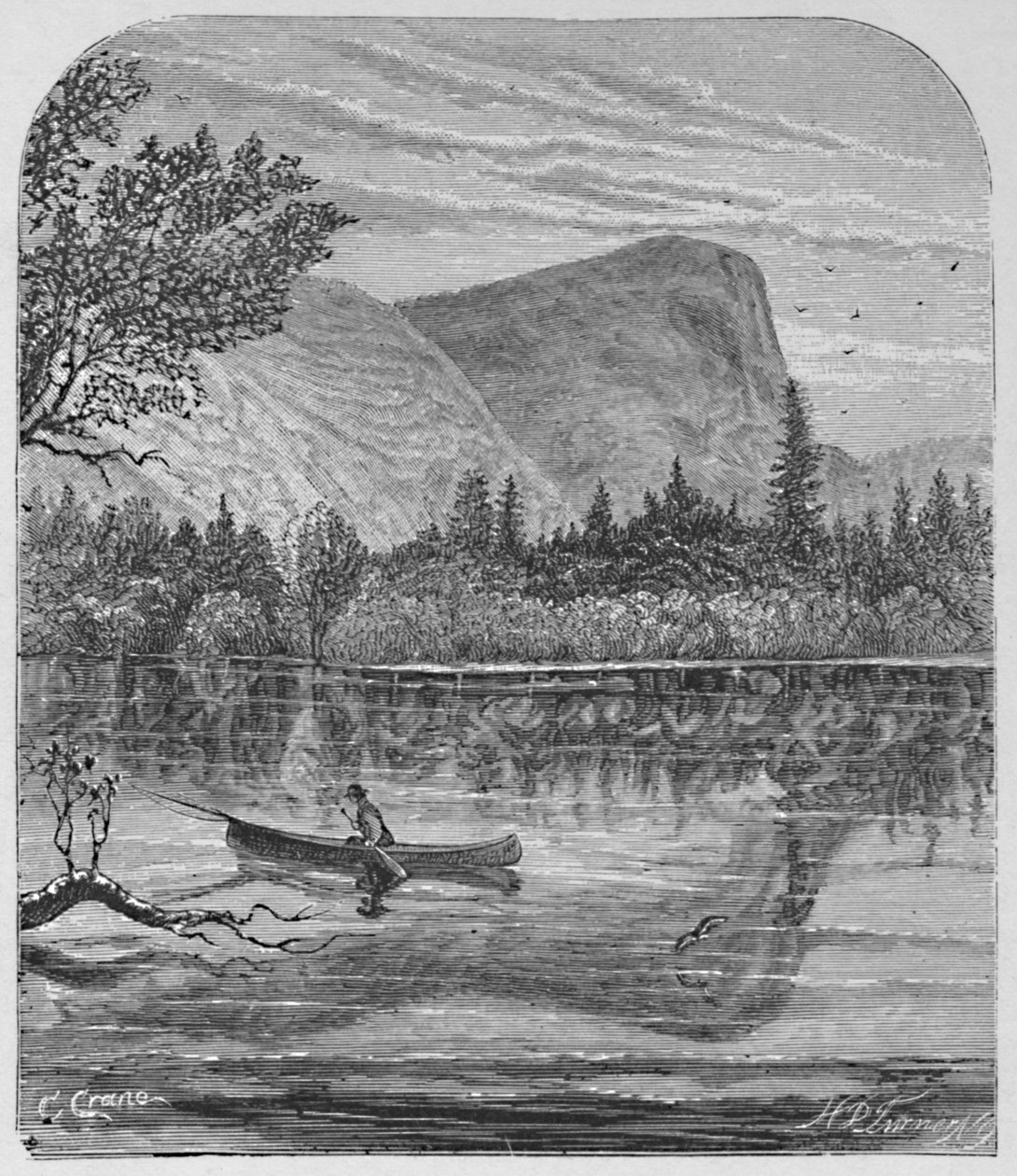 Mirror Lake und Mount Watkins, 1883 von C Crane