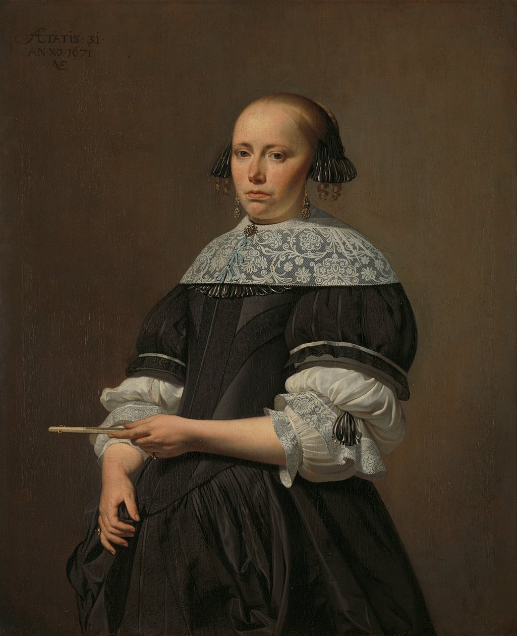 Porträt von Elisabeth Kessel (1640-1717) von Caesar van Everdingen
