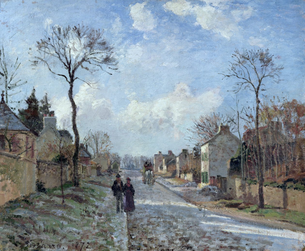 Die Straße nach Louveciennes, 1872 von Camille Jacob Pissarro